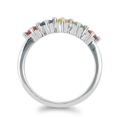 BUY MULTI TOURMALINE GEMSTONE CLUSTER RING IN 925 SILVER 